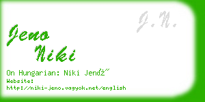 jeno niki business card